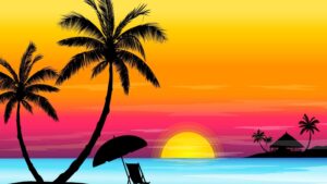 Beach Sunset Vector