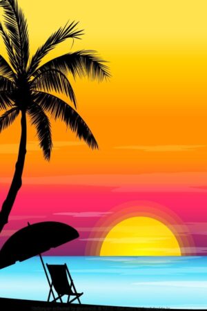 Beach Sunset Vector