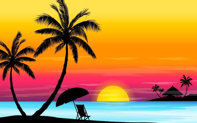 Beach Sunset Vector