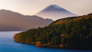 چشم انداز زیبا از کوه فوجی