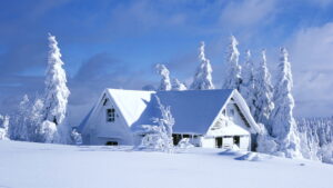 والپیپر فصل زمستان و خانه برفی